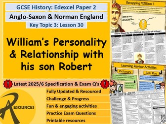 William I Personality & Robert - Anglo-Saxon Norman England - GCSE History Edexcel - Lesson 30
