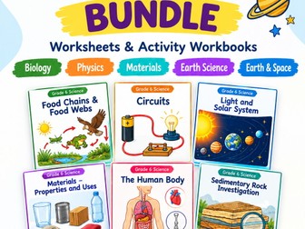 Grade 6 Science Bundle | Worksheets & Activity Workbooks | Biology, Physics, Earth & Space