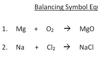 Balancing symbol equations worksheet