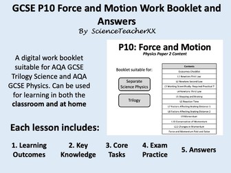 P10 Force and Motion Work Booklet and Answers