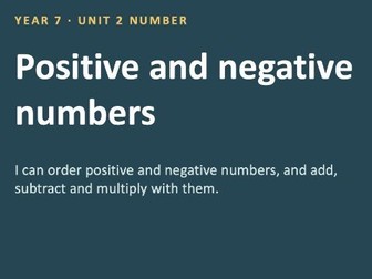 Negative Numbers - Year 7 (Full teaching bundle)