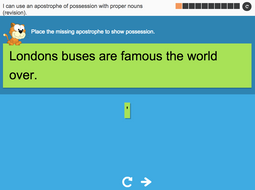 I can use an apostrophe of possession with proper nouns (revision) - Interactive Activity - Year 4 Spag