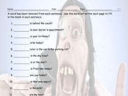 Present Simple Question Words Missing Word