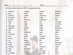 Present Simple Tense with Question Words Alphabetical Order Worksheet