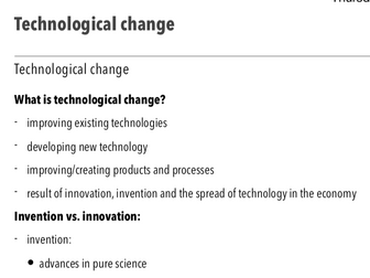 Technological Change - A Level Economics