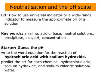 AQA C5 new curriculum 2016-17 Neutralisation and the pH scale