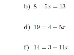 Equations involving negative numbers worksheet (with solutions