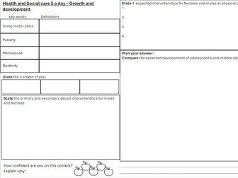 Health and Social Care 5 a day activities