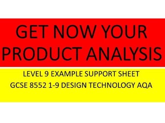 GCSE 1-9 AQA Product Analysis Lvl 9 Example
