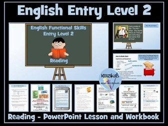 English Functional Skills- Entry Level 2 - Reading - PowerPoint Lesson and Workbook
