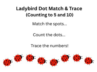 Ladybird Dot Match & Trace  (Counting to 5 and 10)