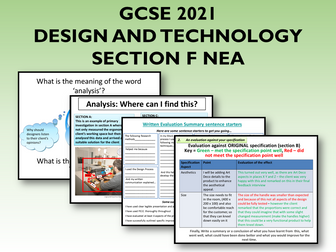 2021 AQA DT GCSE NEA Guide to Section F