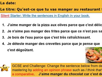 Bundle two French lessons on food and Eating out