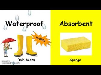 Year 2 Science - waterproof and absorbent