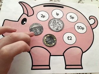 UK Coins Piggy Bank Matching