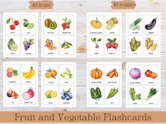 Fruit and Vegetable Flashcards, Classroom Wall Decoration