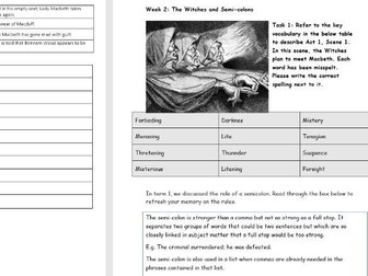 Macbeth Literacy Booklet