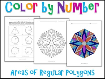 Areas of Regular Polygons Color by Number