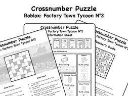 Roblox Factory Town Tycoon Cross Number Puzzle No2 Teaching
