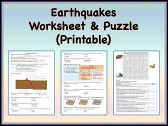 Earthquakes - Worksheet & Puzzle | Printable, Distance Learning