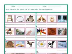Phonics Vowel Team AY Photo Worksheet