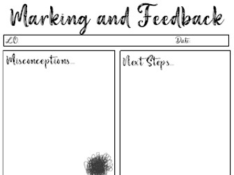 Marking and Feedback Forms (for whole class learning and interventions)