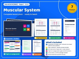 AQA GCSE PE 02: The Muscular System – Complete Topic Pack