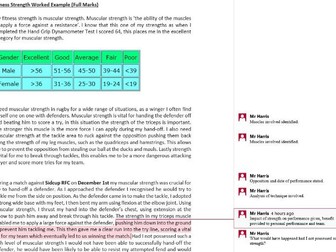 GCSE PE Written Coursework Scaffolding (AQA) and Exemplar Work