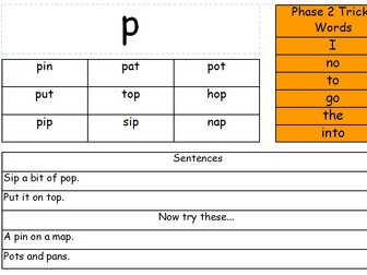 Phonics Decoding Practise Booklet - Phase 2