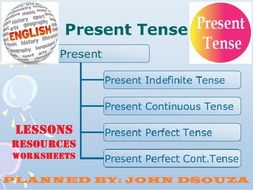 PRESENT TENSE: LESSON, RESOURCES AND WORKSHEETS by john421969 ...