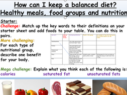 Healthy Eating and Balanced Diets - PSHE