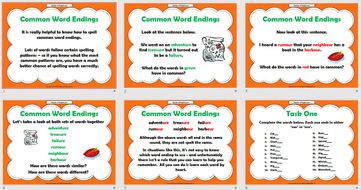 Common Word Endings | Teaching Resources