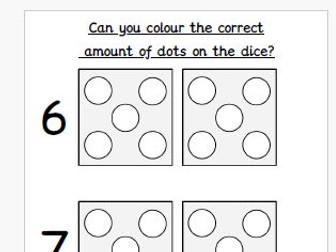 Colouring dice to show numbers