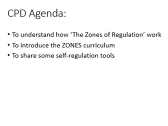 Zones of Regulation staff CPD session plus teacher guide