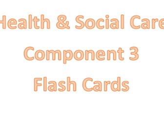 Level 2 Health and Social Care Component 3 - Flash Cards - Question and Answer