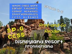 Print-and-Go Reader: 4-9 Disneyland: Frontierland SPaG, Non-Fiction, CCSS, Centers