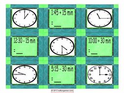 Telling Time Cards 4 Pages = 36 Cards