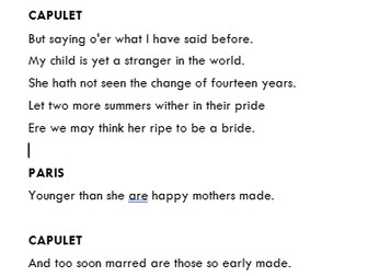 Guided Reading Act 1 Scene 2 Romeo and Juliet