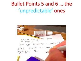 French, N5, Directed Writing, Unpredictables, BPs 5&6