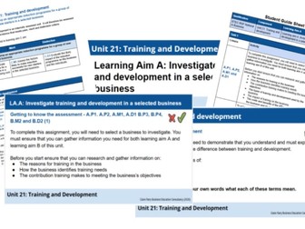 BTEC National in Business - Unit 21: Training and Development complete resource bundle