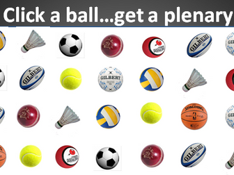 Click on the Ball and get a Plenary - over 60 random plenaries and homeworks