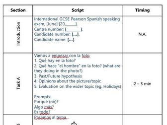 IGCSE Spanish Speaking Exam Script