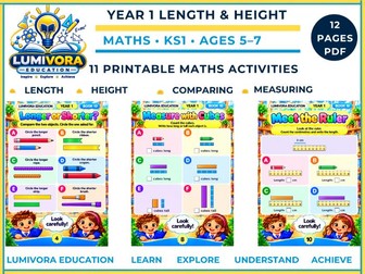 Year 1 Length and Height Worksheets | KS1 Maths | Measuring & Comparing