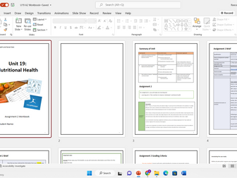 BTEC L3 Health and Social Care - Unit 19: Nutritional Health (Learning Aim C) Resource Pack