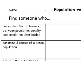 population revision - find someone who