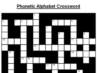 Crossword on the Phonetic Alphabet (+Answers)