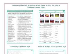 Holidays and Festivals Around the World Combo Activity Worksheets