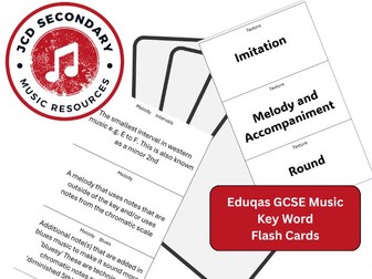 Eduqas GCSE Music Key Word Flash Cards