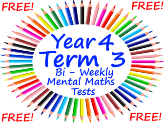FREE Year 4 Mental Maths Test - PowerPoint Presentation - Block 3