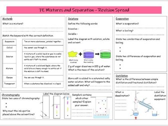 Mixtures and Separation Revision Spread